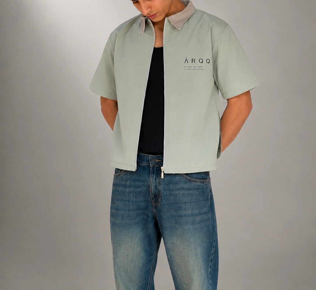 VESSEL ZIP SHIRT — SAGE