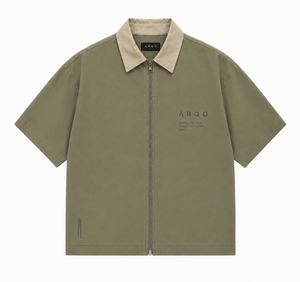 VESSEL ZIP SHIRT — SAGE