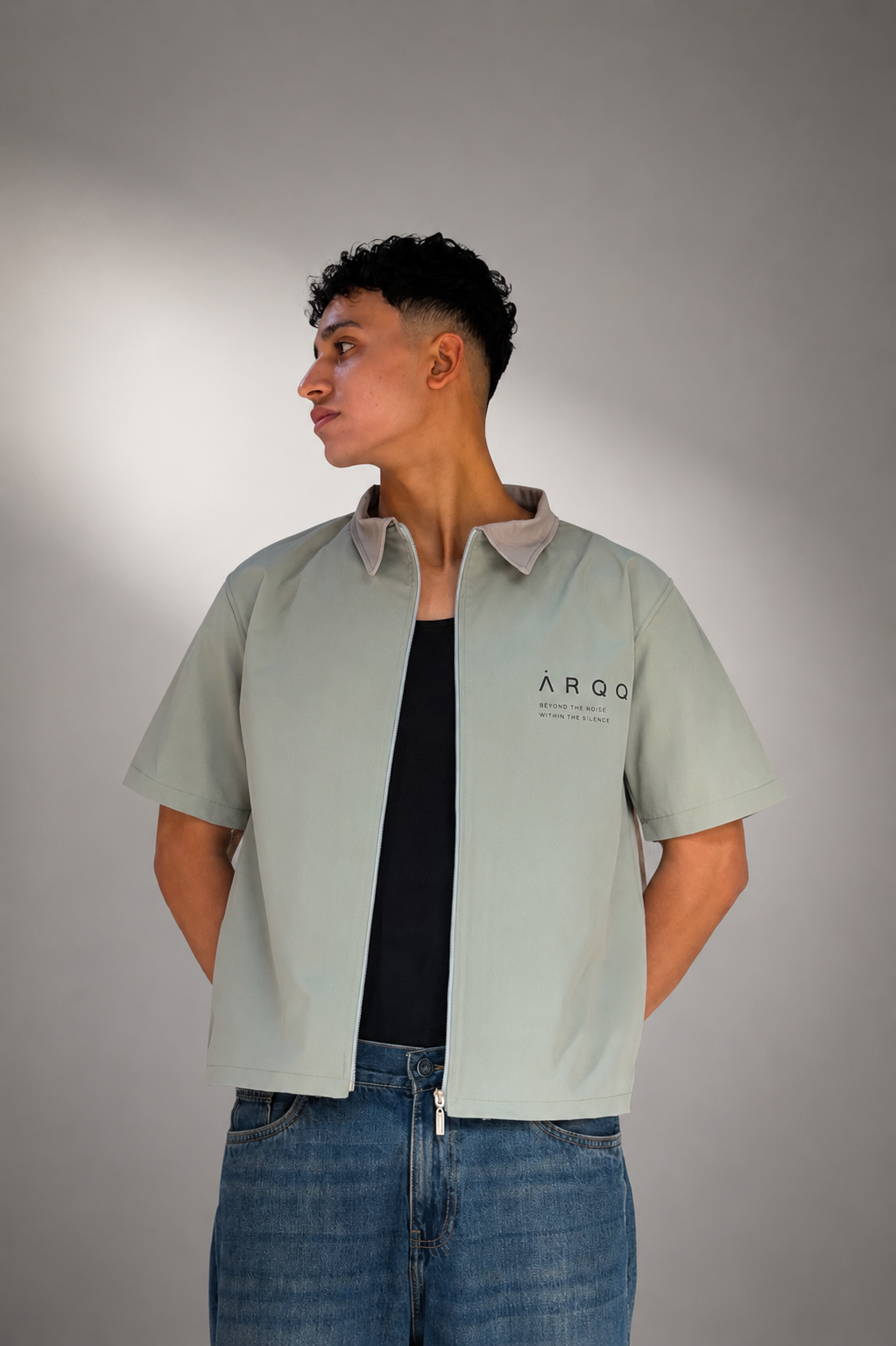 VESSEL ZIP SHIRT — SAGE